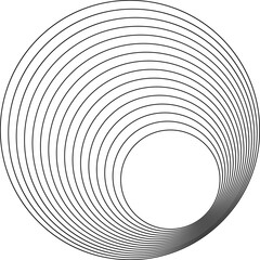 Geometric Fractal Line Circle Shape. Frame