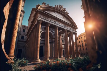 Obraz premium Idea of Palace of Ancient age. Generative AI