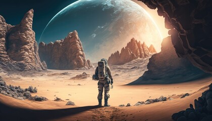 An astronaut's journey to the unknown, AI generative