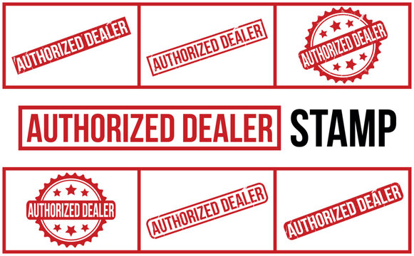 Authorized Dealer Rubber Stamp Set Vector