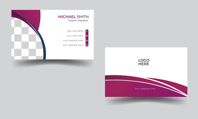 Modern  creative presentational design formal horizontal simple clean business or visiting card. 