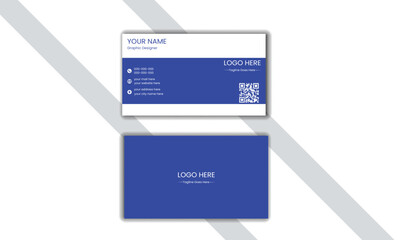 Navy blue & white colour professional  business card design.