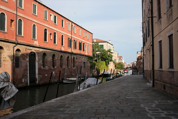 Fototapeta na wymiar Along Fondamenta Contarini - Rio Della Sensa - Venice - Italy