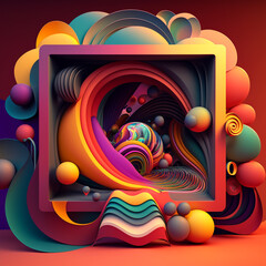Fototapeta na wymiar Bright 3D abstract illustration