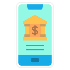 Mobile Banking Sticker Icon