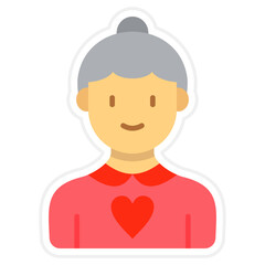 Grandmother Sticker Icon
