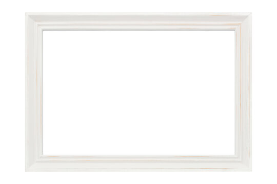 Antiker Bilderrahmen Vintage Rahmen weiß freigestellt mit transparentem Hintergrund