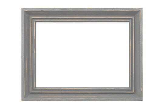 Antiker Bilderrahmen Vintage Rahmen grau freigestellt mit transparentem Hintergrund