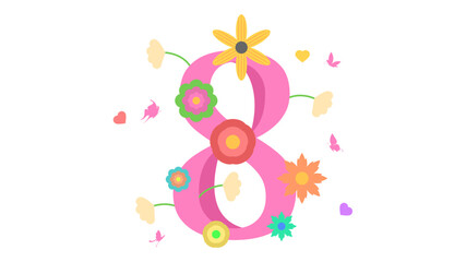 8 March Happy Holiday International Women's Day Greeting Background. Vector Design Banner Party Invitation Web Poster Flyer Stylish Brochure, Greeting Card Template