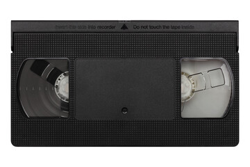 Alte VHS Videokassette freigestellt mit transparentem Hintergrund, Top View