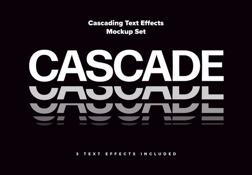 Cascading Distortion Text Effects Mockup