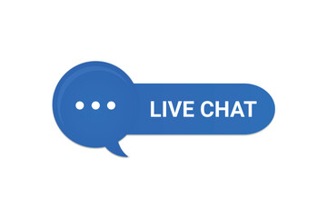 Live chat button of speech bubble with chat icon