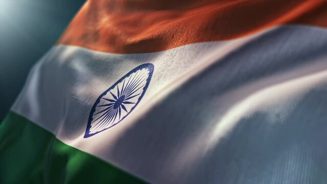 Beautiful waving India flag background. Patriotic India background	
