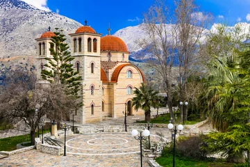 Poster Traditional greek beautiful orthodox churches. Crete island, Greece © Freesurf