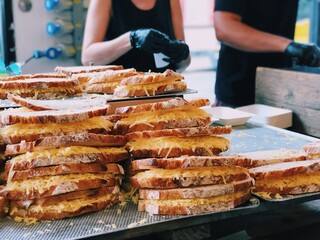 Fresh bakery in market in London, UK