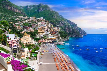 Poster Italy - most beautiful scenic resort and town of Amalfi coast - Positano © Freesurf