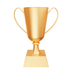 Golden trophy design 3d rendering illustration