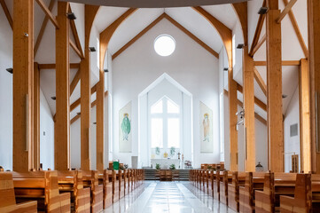 interiors and details in catholic church