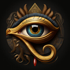 The golden luxury eye of horus.Generative AI - obrazy, fototapety, plakaty