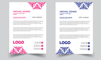 Corporate business letterhead template design vector Professional business letterhead design in red & blue for corporate office. Vector design illustration. Simple & creative modern corporate.