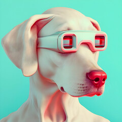 Cyborg Dog portrait, futuristic art Generative AI	