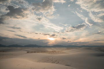 Sunset at White Sands National Park in New Mexico