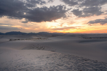 Sunset at White Sands National Park in New Mexico