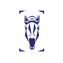 Vector blue Zebra animal logo abstract