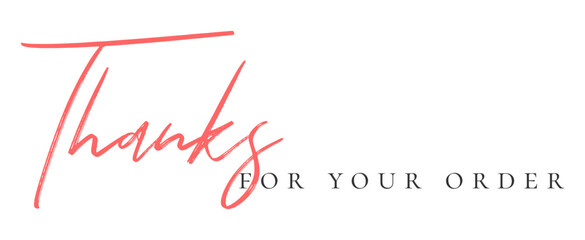Thank you for your order card design for online buyers illustration vector. vector thank you handwritten inscription. hand drawn lettering. Thank you calligraphy. Thank you card.