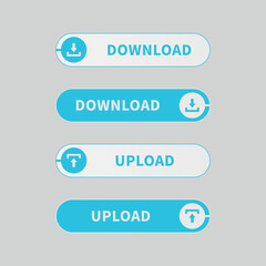 Set of download and upload buttons vector ui