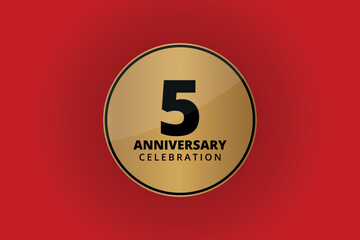 5 years anniversary celebration background design vector