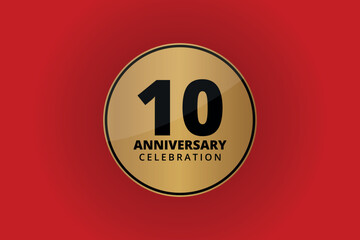 10 years anniversary celebration background design vector
