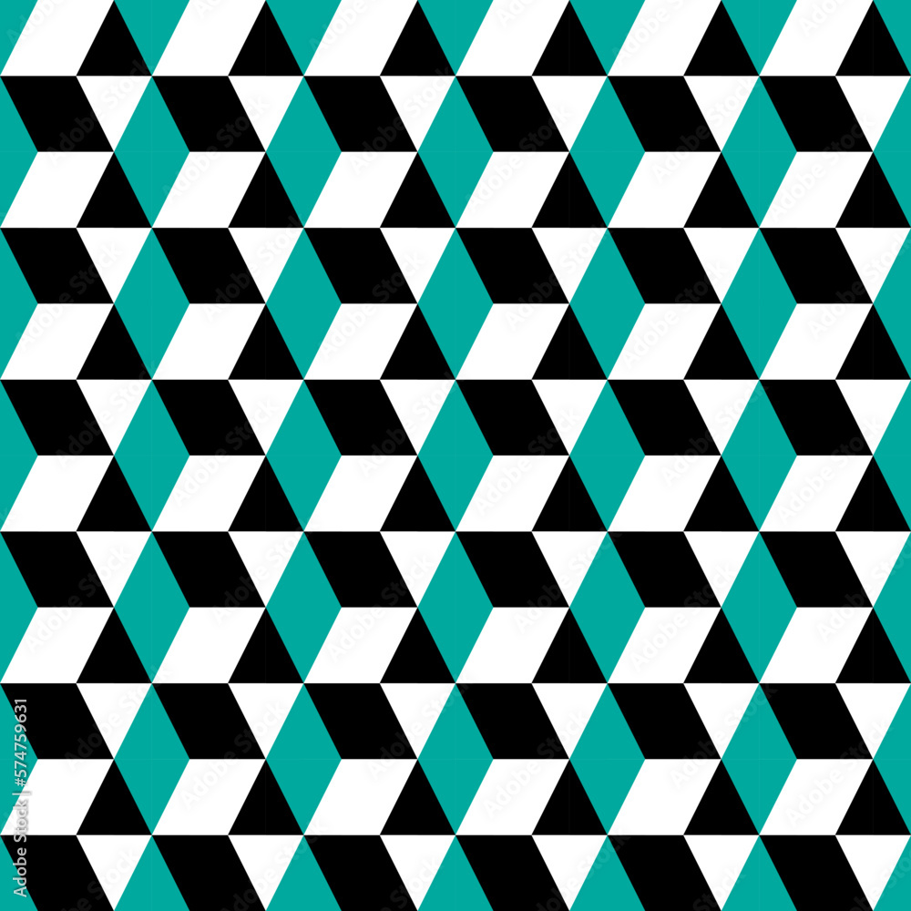 Poster Stylish cubic pattern for interior design, textiles, website background, etc.