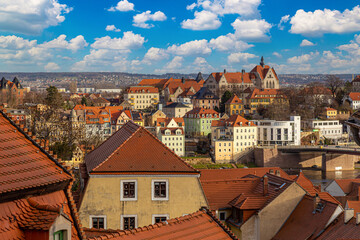 Fototapeta na wymiar Meissen city. Saxony, Germany. Old medieval town. Top view