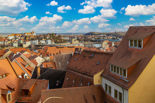 Meissen city. Saxony, Germany. Old medieval town. Top view