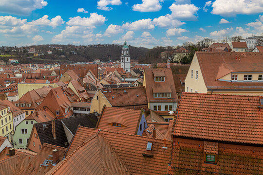 Meissen city. Saxony, Germany. Roofs of old medieval town.