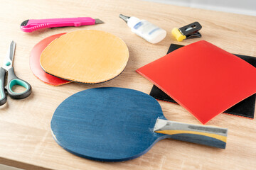 New Rubber Pads on Professional Table Tennis Rackets