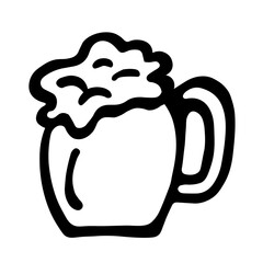 Happy St, Patrick day beer, doodle decoration. Patricks Day vector design