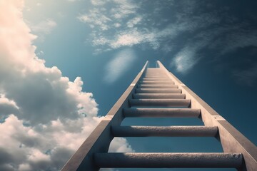 stairway to the sky, Reach For The Stars, Take Action To Achieve Goals, Advance Your Career Growth, Aim For The Top, Strive For Excellence, generative ai