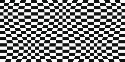 Seamless chess wavy pattern. Checkerboard seamless pattern. Print for interior, surfaces, packaging, design.