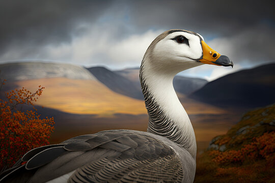  photo of a Bar headed goose in a norwegian , generative artificial intelligence