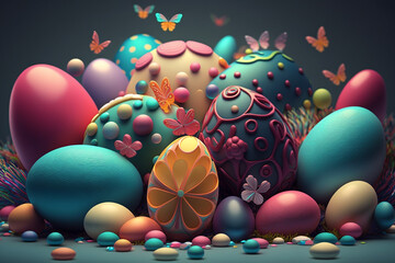Fototapeta na wymiar Easter themed background, Generative AI