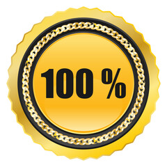 Vector illustration of a satisfaction guarantee label  gold