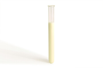 Milk in a test tube isolated on white background