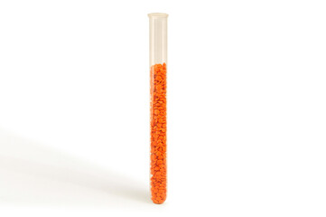 Healthy, natural lentils in a test tube