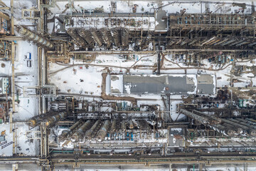 Aerial view of big chemical factory.