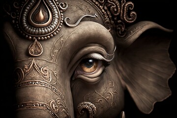 Lord Ganesha, generative AI - obrazy, fototapety, plakaty