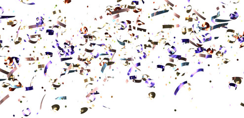 confetti png. Gold confetti falls from the sky. Glittering confetti on a transparent background. Holiday,