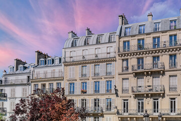 Paris, typical facades rue Fenelon