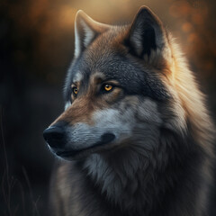 Fototapeta premium gray wolf lupus